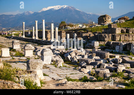 Rovine ellenistiche a Laodykeia vicino a Pamukkale, Turchia Foto Stock