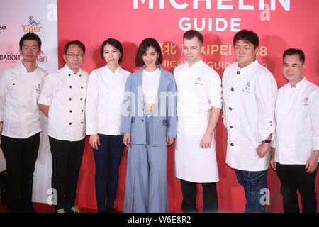 Cantante Taiwanese Jolin Tsai, centro assiste la Guida Michelin 2018 di Taipei a Taipei, Taiwan, 14 marzo 2018. *** Caption locale *** Foto Stock