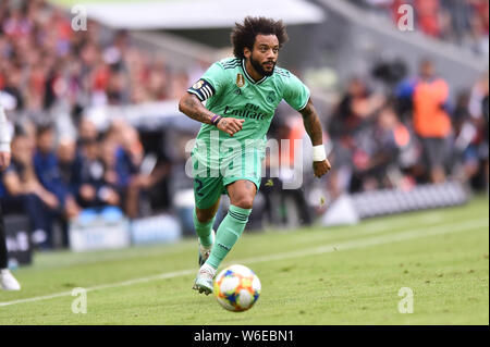 Monaco di Baviera, Germania - 31 Luglio: Marcelo durante la Audi cup 2019 3° posto match tra il Real Madrid e Fenerbahce a Allianz Arena sulla luglio 31, 2019 a Monaco di Baviera, Germania. (Foto di PressFocus/MB Media) Foto Stock