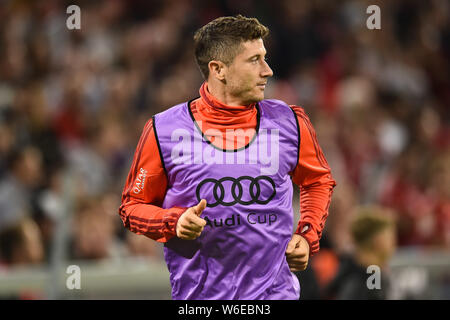 Monaco di Baviera, Germania - 31 Luglio: Robert Lewandowski durante la Audi cup 2019 partita finale tra Tottenham Hotspur e Bayern Muenchen al Allianz Arena sulla luglio 31, 2019 a Monaco di Baviera, Germania. (Foto di PressFocus/MB Media) Foto Stock