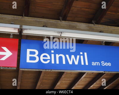 Bahnhof A Beinwil am See, Kanton Argovia, Schweiz, Europa Foto Stock