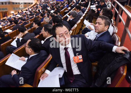 Zhou Hongyi, co-fondatore, Presidente e CEO di Qihoo 360, anche un delegato per il Cpcpc (Cinese popoli Consulative politico conferenza), frequenta la s Foto Stock