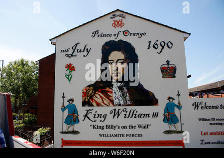 Il principe William III murale, Sandy Row, Belfast, Nordirland/ Irlanda del Nord (nur fuer redaktionelle Verwendung. Keine Werbung. Referenzdatenbank: http Foto Stock