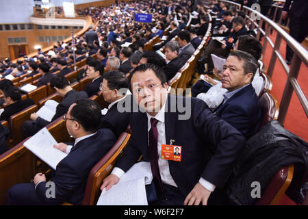 Zhou Hongyi, co-fondatore, Presidente e CEO di Qihoo 360, anche un delegato per il Cpcpc (Cinese popoli Consulative politico conferenza), frequenta la s Foto Stock