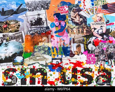 Multi-media collage 'Sin USA' da Ed Buziak. Foto Stock