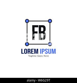 Iniziale logo FB Modello con telaio moderno. FB minimalista lettera logo illustrazione vettoriale design Illustrazione Vettoriale