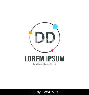 Lettera DD Logo Design. Moderno creativo DD lettere icona design illustrazione Illustrazione Vettoriale
