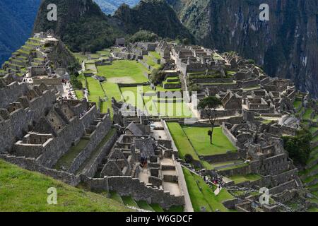 Xv secolo cittadella Inca di Machu Picchu Foto Stock