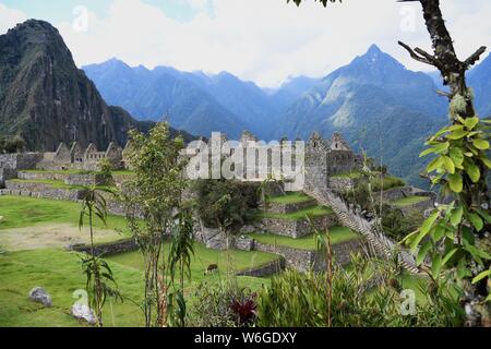 Xv secolo cittadella Inca di Machu Picchu Foto Stock