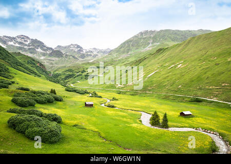 La gamma della montagna nelle Alpi austriache in estate Foto Stock