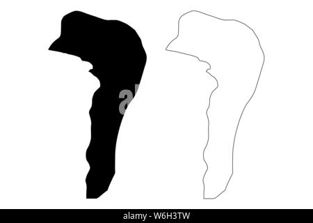 Bujumbura Mairie provincia (Repubblica di Burundi, province del Burundi, regione occidentale) mappa illustrazione vettoriale, scribble schizzo Bujumbura Mairie mappa Illustrazione Vettoriale