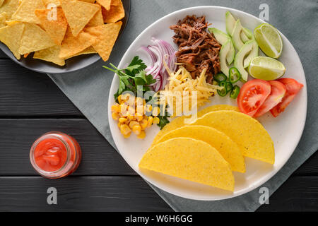 Ingredienti per hard-shell tacos Foto Stock