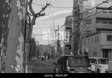 A volte foto in bianco e nero di Tokyo riflettono la sua vera personalità e carattere molto meglio rispetto a quelle a colori. Foto Stock