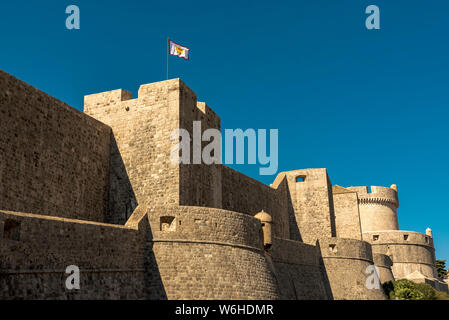 Le mura della città; Dubrovnik, Dubrovnik-Neretva County, Croazia Foto Stock