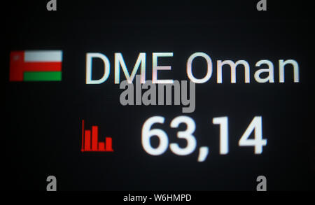 DME Oman stock exchange indicatore sullo schermo del computer Foto Stock