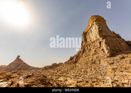 Canyon fatto di sale (principalmente cloruro di sodio, di potassio e di magnesio), Danakil depressione; Dallol, regione di Afar, Etiopia Foto Stock