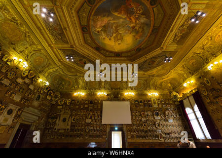 Palazzo del Bo, edificio storico home dell'Università di Padova dal 1539, a Padova, Italia Foto Stock