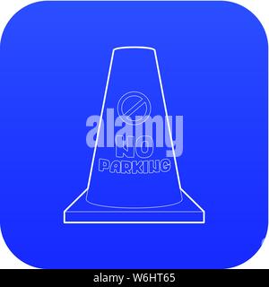 Parcheggio non cono icona vettore blu Illustrazione Vettoriale