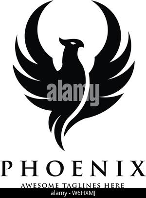 Il lusso di PHOENIX il concetto di logo, best phoenix bird logo design Illustrazione Vettoriale