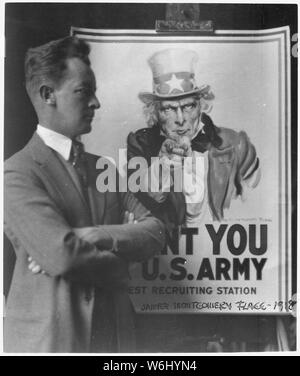 James Montgomery Flagg, nominato pittore ufficiale nello Stato di New York dal Governatore Whitman., 1917; Note Generali: Utilizzo di guerra e di conflitto numero 432 quando si ordina una riproduzione o la richiesta di informazioni su questa immagine. Foto Stock