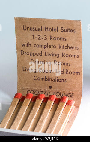 1930s matchbook souvenir da Hotel Dieci Park Avenue in New York City, Stati Uniti d'America Foto Stock