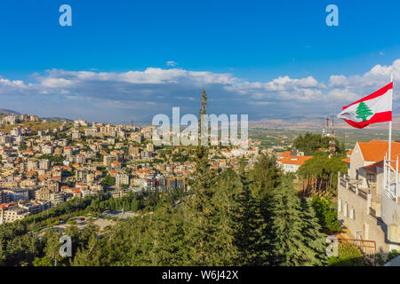 Zahle skyline cityscape nella valle di beeka Libano medio oriente Foto Stock