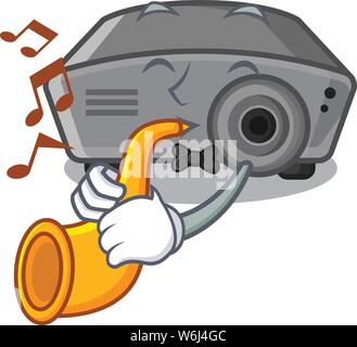 Con il proiettore a campana in una forma cartoon Illustrazione Vettoriale