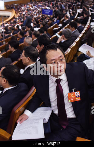 Zhou Hongyi, co-fondatore, Presidente e CEO di Qihoo 360, anche un delegato per il Cpcpc (Cinese popoli Consulative politico conferenza), frequenta la s Foto Stock