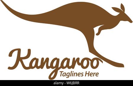Creative Canguro colorati logo design illustrazione vettoriale modello Illustrazione Vettoriale