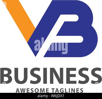 Creative forte lettera iniziale vb logo concetto vettoriale Illustrazione Vettoriale