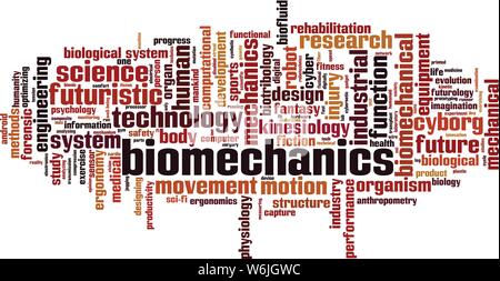 La biomeccanica parola concetto di cloud computing. Collage fatto di parole circa la biomeccanica. Illustrazione Vettoriale Illustrazione Vettoriale