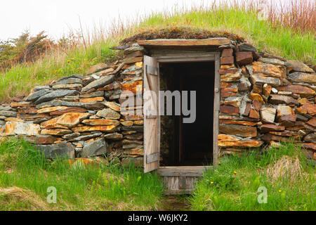 Cantina di root, Elliston del sito puffini, Elliston, Terranova e Labrador, Canada Foto Stock