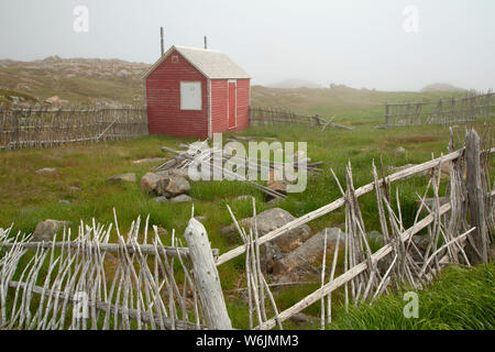 Capo Faro Bonavista shed, Cape Bonavista Lighthouse provinciale sito storico, Terranova e Labrador, Canada Foto Stock