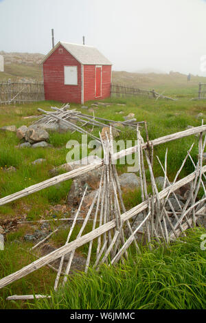 Capo Faro Bonavista shed, Cape Bonavista Lighthouse provinciale sito storico, Terranova e Labrador, Canada Foto Stock