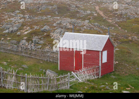 Capo Faro Bonavista shed, Cape Bonavista Lighthouse provinciale sito storico, Terranova e Labrador, Canada Foto Stock