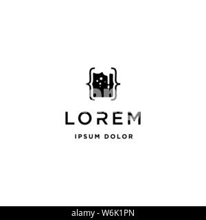 Codice di birra logo design codifica a barre semplice vettore di linea Illustrazione Vettoriale