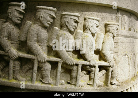 Dettaglio del grado 1 elencati Wagoners' Memorial, Sledmere, nello Yorkshire, Regno Unito. Foto Stock