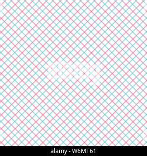 Rosso e ciano Tattersall Check Pattern. Gli uomini shirt moda tessuto tessile. Piastrella di ripetizione Plaid Pattern. Illustrazione Vettoriale