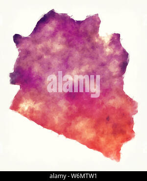 La Paz, dipartimento di El Salvador. Mappa in scala di grigi con laghi