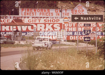 Inquinamento visivo lungo la Interstate 24 Foto Stock