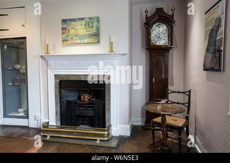 Jane Austen's ex Red Brick home su Chawton station wagon, Hampshire, Inghilterra, Regno Unito, ella vi si trasferì nel 1809 per gli ultimi otto anni della sua vita. Foto Stock
