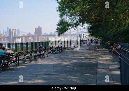 Brooklyn Heights Promenade, Brooklyn NY Foto Stock