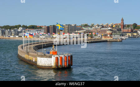 Helsingborg, Svezia - 29 Giugno 2019: il porto di Helsingborg in Svezia Foto Stock