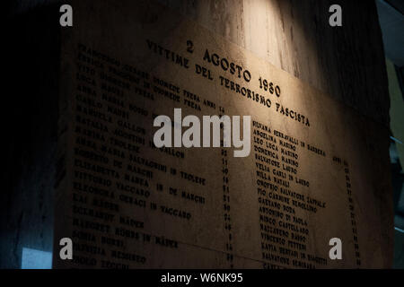 08/02/2019. Bologna. commemorazione della strage di Bologna del 2 agosto 1980. (Michele Lapini/fotogramma, Bologna - 2019-08-02) p.s. la foto e' utilizzabile nel rispetto del contesto in cui e' stata scattata, e senza intento diffamatorio del decoro delle persone rappresentate Foto Stock