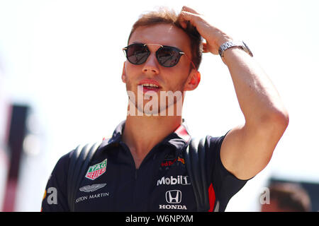 Budapest, Ungheria. 2 agosto 2019. #10 Pierre Gasly, Aston Martin RedBull Racing Honda. GP di Ungheria, Budapest 2-4 agosto 2019 Budapest 01/08/2019 GP Ungheria Formula 1 Championship 2019 Gara Foto Federico Basile/Insidefoto Credito: insidefoto srl/Alamy Live News Foto Stock