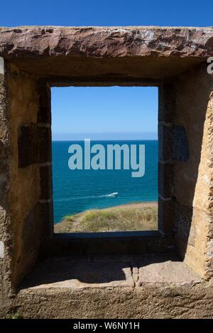 Côtes d'Armor, Pleneuf Val André, alla fine del sentiero costiero tra Val André e il porto di Dahouet Foto Stock