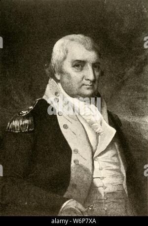 " Un ritratto di General Maggiore Pinckney', c1790, (1937). Charles Cotesworth Pinckney (1746 -1825) statista americano della Carolina del Sud, rivoluzionario veterano di guerra e delegato per la Convenzione costituzionale. Da "Storia del costume americano - Prenota uno 1607-1800", da Elisabeth McClellan. [Tudor Publishing Company, New York, 1937] Foto Stock