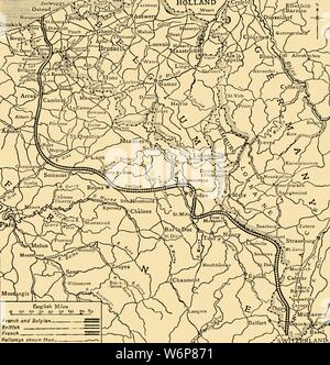 Belga, britannico e delle posizioni francesi, la prima guerra mondiale, 1915, (c1920). '"Joffre il muro": gli alleati' linea in Francia e in Belgio all'inizio di febbraio, 1915 - sei mesi dopo la dichiarazione di guerra". Da "La grande guerra mondiale - una storia" Volume II, edito da Frank un Mumby. [Il Gresham Publishing Company Ltd, Londra, c1920] Foto Stock