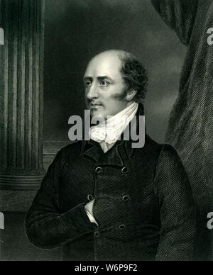 'George Canning', c1810, C1884). George Canning (1770-1827) British Tory educato a Eton College e la Chiesa di Cristo, Oxford. Ha servito come Primo Ministro per gli ultimi quattro mesi della sua vita durante il regno di Giorgio IV. Da "Leader del Senato: una storia biografica della nascita e sviluppo della Costituzione Britannica, Vol. I.", da Alexander Charles Ewald, F.S.A. [William Mackenzie, Londra, Edimburgo &AMP; Berlin] Foto Stock