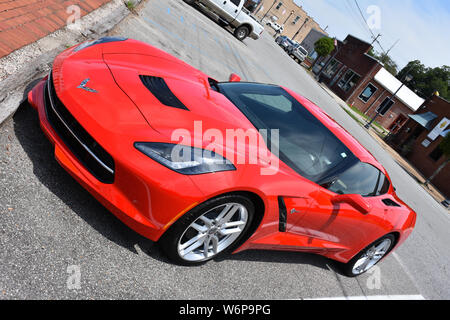 Un Rosso 2019 Corvette Stingray. Foto Stock